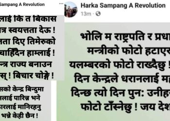 मेयर साङ्पाङ उग्र बन्दै,राष्ट्रपति र प्रधान मन्त्रीको फोटो हटाउने चेतावनी