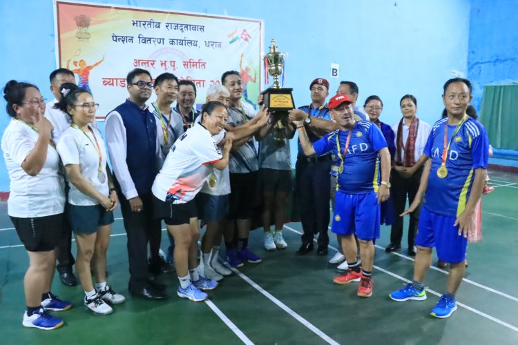 पीपीओ धरानमा सातौं अन्तर भुपु सैनिक ब्याडमिन्टन प्रतियोगिता सम्पन्न, बिजेता भए धरान 